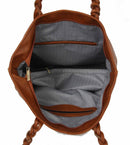 CMS019-1W 2-in-1 Braided Handle with Tassel Tote Bag - MiMi Wholesale