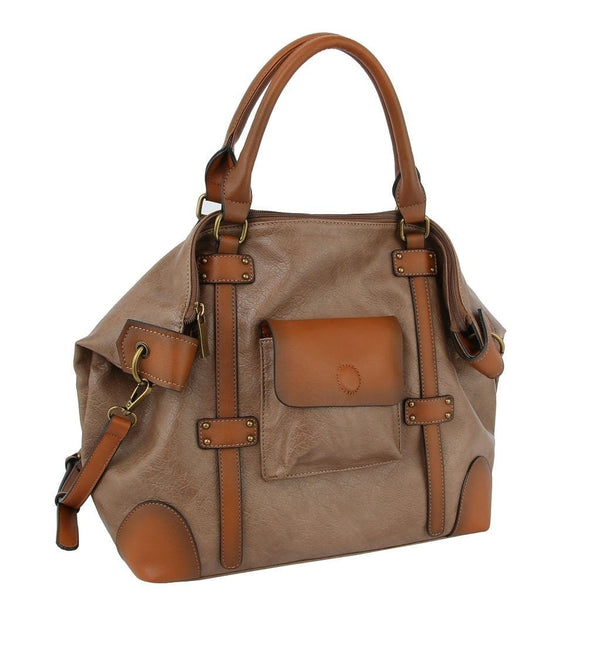 CMS022 Fashion Colorblock Satchel - MiMi Wholesale