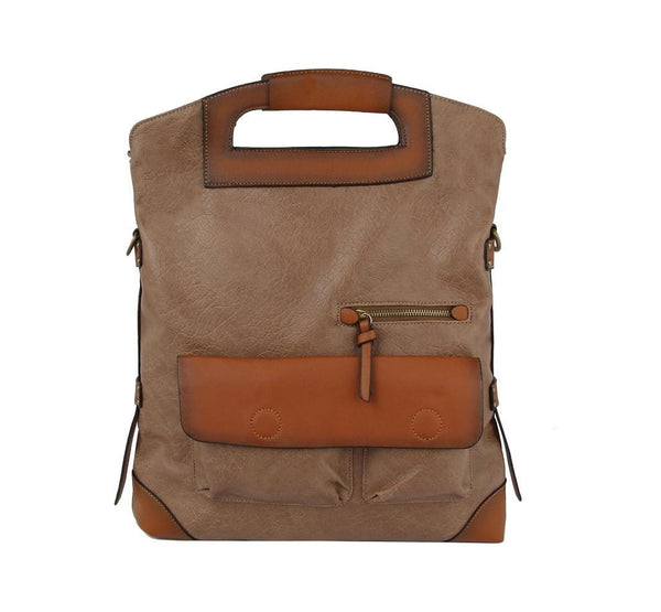 CMS023 Fashion Colorblock Convertible Backpack - MiMi Wholesale