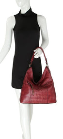 CMS025 Vintage Woven 2-in-1 Shoulder Bag Hobo - MiMi Wholesale