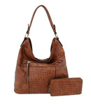 CMS025 Vintage Woven 2-in-1 Shoulder Bag Hobo - MiMi Wholesale