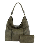 CMS025 Vintage Woven 2-in-1 Shoulder Bag Hobo - MiMi Wholesale