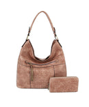 CMS025 Vintage Woven 2-in-1 Shoulder Bag Hobo - MiMi Wholesale