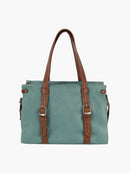 CMS043 Lori Two Tone Satchel Tote - MiMi Wholesale