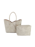 COL0012 2-in-1 Stitch Trim Detail Shoulder/Tote Set Bag - MiMi Wholesale