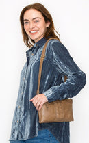 CQF010 Lisa Two Compartment Crossbody With Braid Detail - MiMi Wholesale