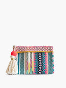 CS2162 Faith Printed Cotton Pouch w/ Fringe - MiMi Wholesale