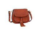 CTEA0004 Fashion Flap Over Tassel Saddle Crossbody Bag - MiMi Wholesale