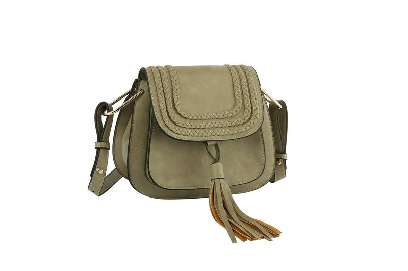 CTEA0004 Fashion Flap Over Tassel Saddle Crossbody Bag - MiMi Wholesale