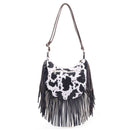 CW20309 Western Style Cow Fringe Hobo/Crossbody bag - MiMi Wholesale