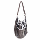 CW20309 Western Style Cow Fringe Hobo/Crossbody bag - MiMi Wholesale