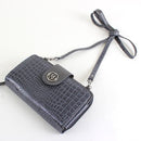 CW3013 Croc Print Zip-Around 6-Plus Cellphone Clutch Wallet/Crossbody Bag - MiMi Wholesale