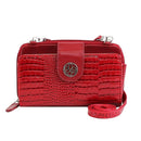 CW3013 Croc Print Zip-Around 6-Plus Cellphone Clutch Wallet/Crossbody Bag - MiMi Wholesale