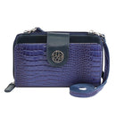CW3013 Croc Print Zip-Around 6-Plus Cellphone Clutch Wallet/Crossbody Bag - MiMi Wholesale