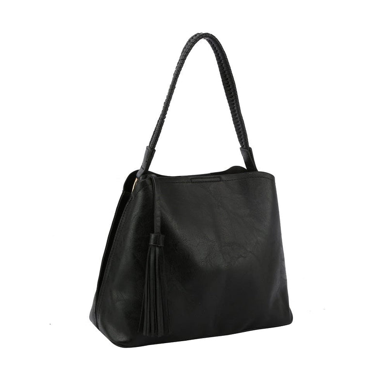 D0691 Designer Inspired shoulder Bag With Tassel - MiMi Wholesale