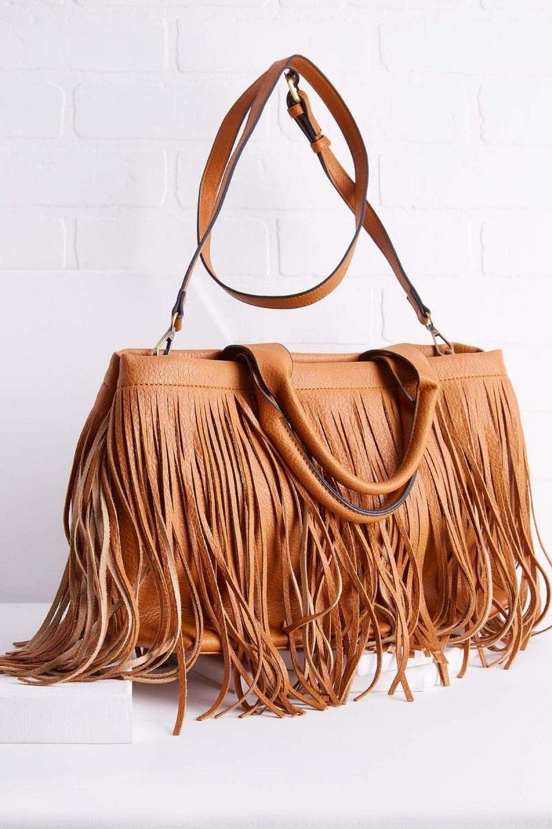 D0722 Malinda Fringe Tote - MiMi Wholesale