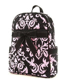 DAQ2716 Quilted Damask Zippered Backpack - MiMi Wholesale