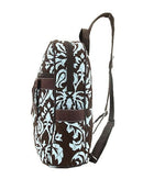 DAQ2716 Quilted Damask Zippered Backpack - MiMi Wholesale