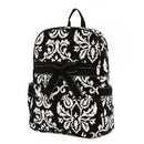 DAQ2716 Quilted Damask Zippered Backpack - MiMi Wholesale