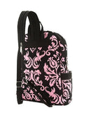 DAQ2716 Quilted Damask Zippered Backpack - MiMi Wholesale