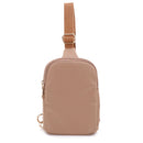 DJ15042N Britney Nylon Double Zipper Mini Sling Bag - MiMi Wholesale