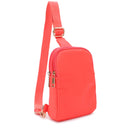 DJ15042N Britney Nylon Double Zipper Mini Sling Bag - MiMi Wholesale