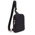 DJ15042N Britney Nylon Double Zipper Mini Sling Bag - MiMi Wholesale