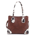 DJ1526C Rebecca Cow Trim Top Handle Handbag - MiMi Wholesale