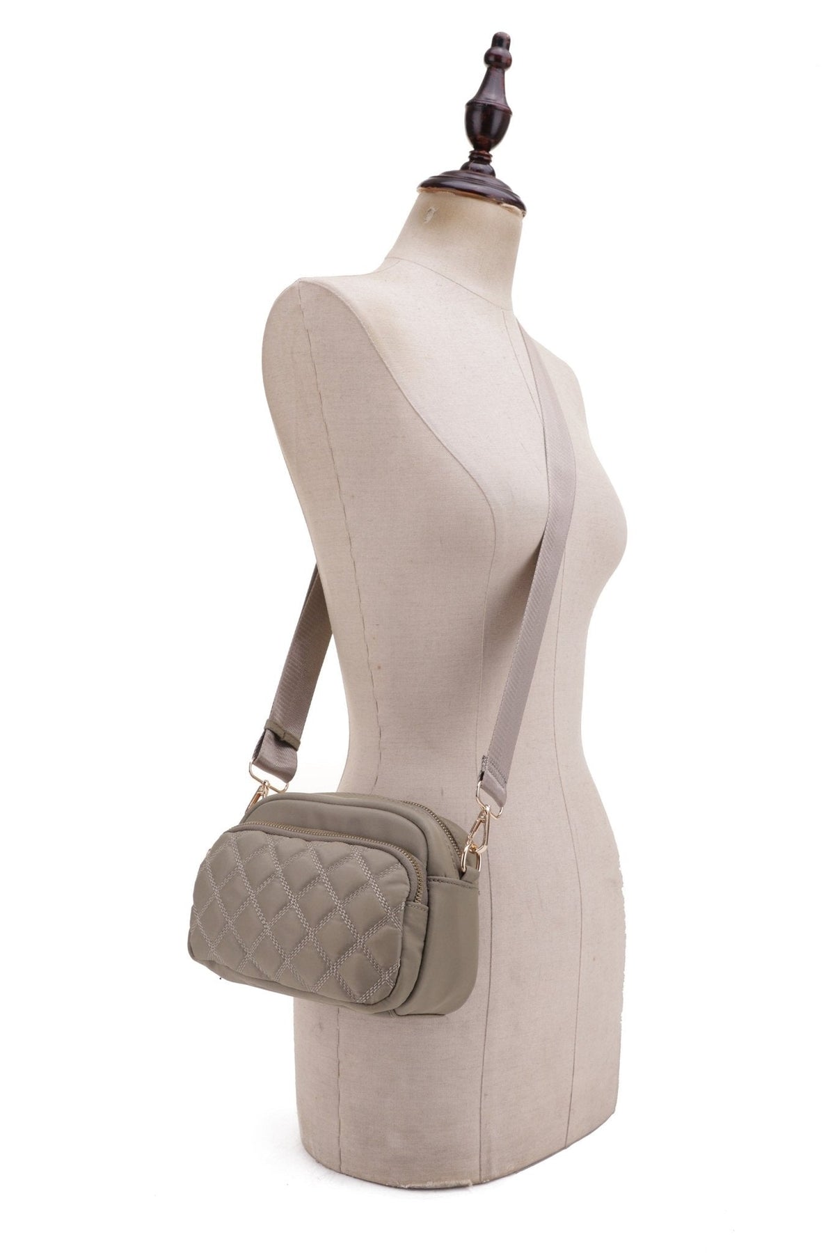 DJ25764N-6 Angela Quilted Crossbody Bag - MiMi Wholesale