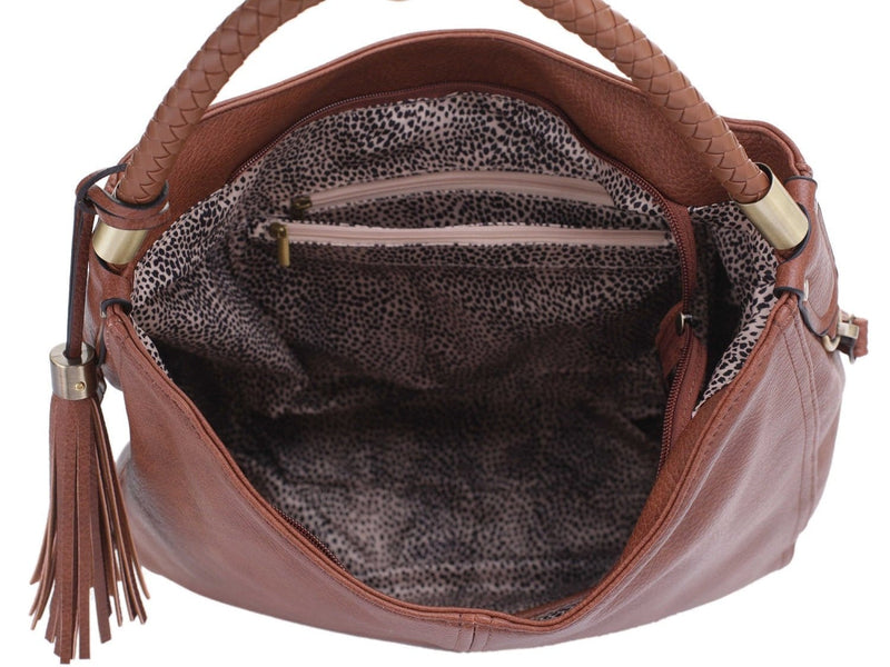DJ6076CC Shoulder Concealed Carry Handbag w/ Tassel - MiMi Wholesale