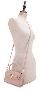 DJ960308D Charlotte Lock Satchel Crossbody Bag - MiMi Wholesale