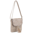 DJ96152 BJ6152 Monogrammable Flap-over Two Compartment Crossbody With Tassels - MiMi Wholesale