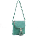 DJ96152 BJ6152 Monogrammable Flap-over Two Compartment Crossbody With Tassels - MiMi Wholesale