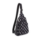 DM20559 Mikayla Frayed Checker Denim Sling Bag - MiMi Wholesale