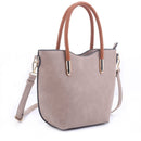 DS31358 Top Handle Faux Leather Satchel Crossbody Handbag - MiMi Wholesale
