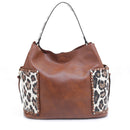 DS95037LS-6 Braided Edge Snow Leopard 3-in-1 Shoulder Bag - MiMi Wholesale