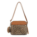 DS95314L2 Leopard Dome Crossbody w/ Earbud Case - MiMi Wholesale
