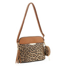 DS95314L2 Leopard Dome Crossbody w/ Earbud Case - MiMi Wholesale