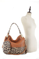 DS96227 2pc Leopard Hobo Handbag Set - MiMi Wholesale