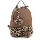 DS96255LR Leopard Print Blocking Dome Backpack w/ Earbud Case - MiMi Wholesale