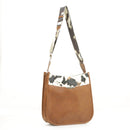 DS97160U2-6 Plain Cow Printed 2 in 1 Messenger Crossbody Bag - MiMi Wholesale