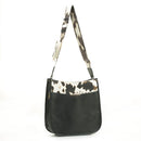 DS97160U2-6 Plain Cow Printed 2 in 1 Messenger Crossbody Bag - MiMi Wholesale