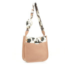 DS97160U2-6 Plain Cow Printed 2 in 1 Messenger Crossbody Bag - MiMi Wholesale