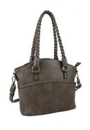 DSC31188LK Double Handled Front Pocket Concealed Carry Shoulder Bag - MiMi Wholesale