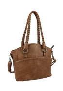 DSC31188LK Double Handled Front Pocket Concealed Carry Shoulder Bag - MiMi Wholesale