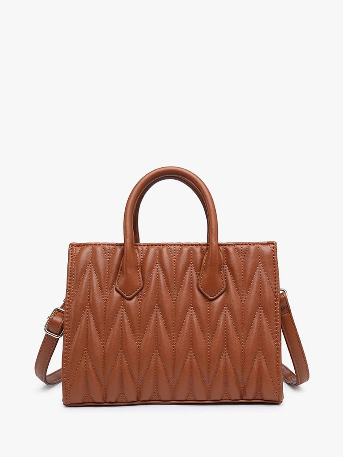 EH2248 EH Herringbone Satchel w/ Dual Handles - MiMi Wholesale