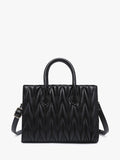 EH2248 EH Herringbone Satchel w/ Dual Handles - MiMi Wholesale