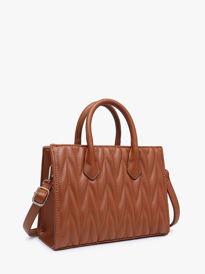 EH2248 EH Herringbone Satchel w/ Dual Handles - MiMi Wholesale