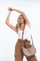 EH2450 Euphemia Half-Moon Crossbody w/ Metal Ring - MiMi Wholesale