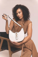 EH2450 Euphemia Half-Moon Crossbody w/ Metal Ring - MiMi Wholesale